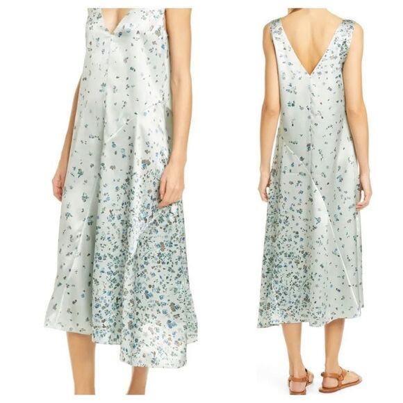 Vince Floral Asymmetrical Shift Dress